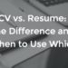 difference between cv and resume