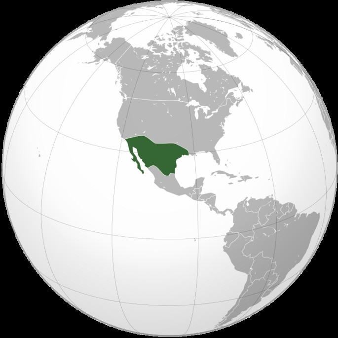 Map of Aridoamerica, created by heraldry